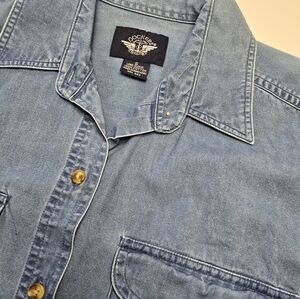 Dockers Classic Blue Denim Shirt Long Sleeve Ladies Small